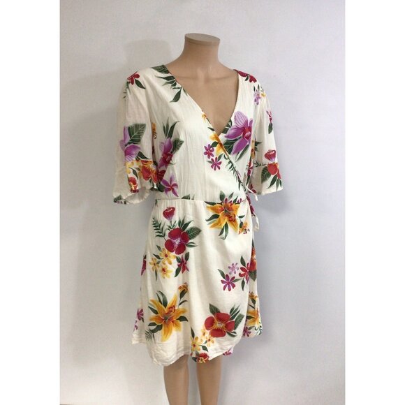 Old Navy Floral Wrap Dress Tropical Womens XL - Picture 4 of 7